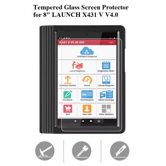 Tempered Glass Screen Protector for 8inch LAUNCH X431 V V4.0 - Click Image to Close